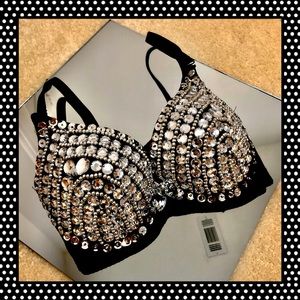 NWT S/M/L ABC cup Crystal rhinestone diamond